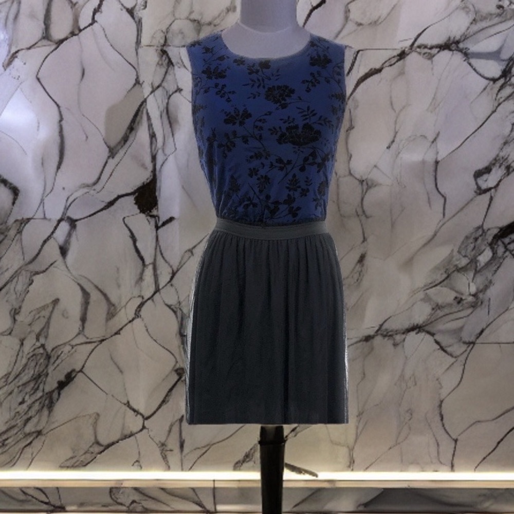 Speechless Black Floral Velvet & Floral Jr. Dress